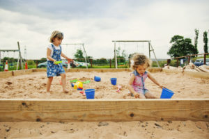 Bluebells Play Park - Girls playing in sandpit